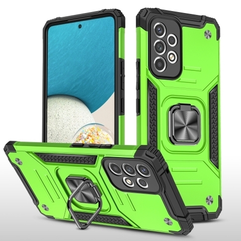 Противоударный чехол Strong Armour Case с кольцом для Samsung Galaxy A33 (Светло-зеленый)