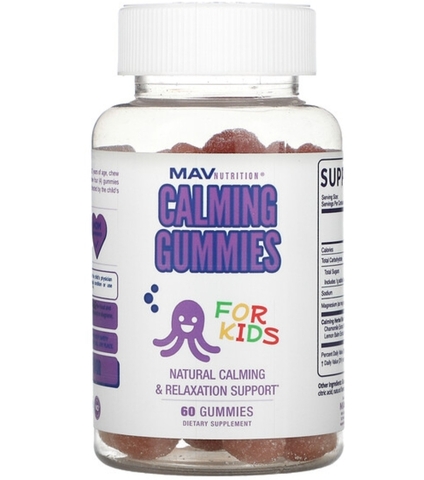 Mav nutrition, Успокаивающие жевательные мармеладки, для детей, ягодное ассорти, 60 жевательных таблеток