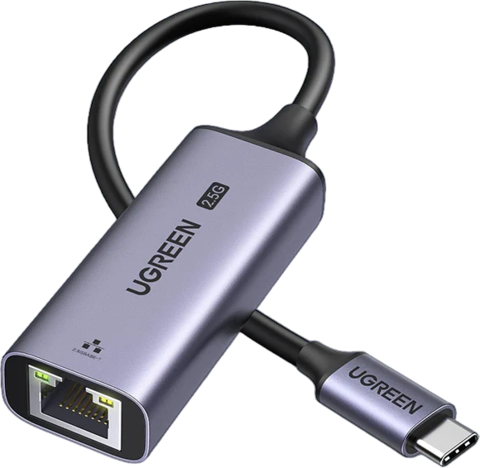 Адаптер UGREEN CM648 25052 USB-C 3.1 to RJ45 2.5G Ethernet Adapter, Grey