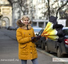 Обратный зонт umbrella желтый цветок, механика