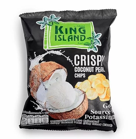 Кокосовые чипсы из сердцевины пророщенного кокоса  KING ISLAND, 40г
