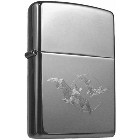 Зажигалка Zippo Bats с покрытием Black Ice, латунь/сталь, чёрная, глянцевая, 36х12х56 мм (150 Bats) | Wenger-Victorinox.Ru