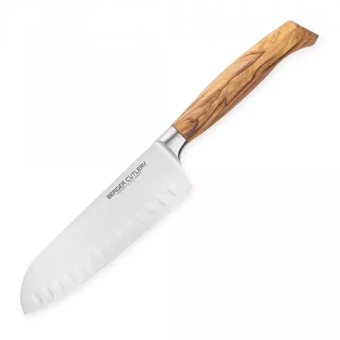 Нож поварской Сантоку 16см Berger Cutlery Ergo Line Olive