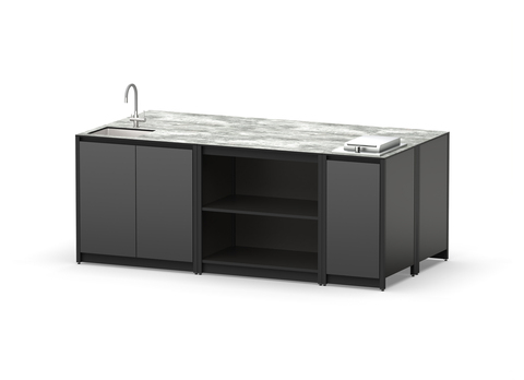 Остров кухонный уличный R-405SP, 2.2 м, черный/серый каспий
