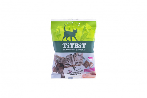 Titbit Хрустящие подушечки для кошек с начинкой из говядины 30 г