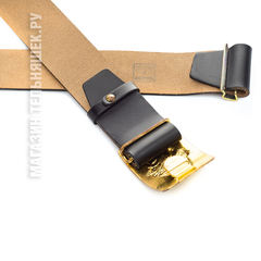 Купить ремень ВС РФ - Магазин тельняшек.ру 8-800-700-93-18Ремень кожаный Вооруженные силы РФ Черный с латунной пряжкой в Магазине тельняшек