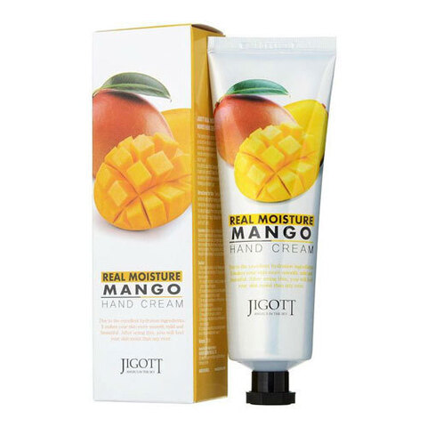 Jigott Real Moisture Mango Hand Cream - Крем для рук с экстрактом манго