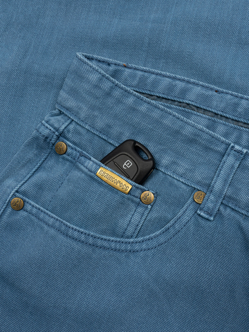 Плотные джинсы цвета синего денима  из 100%-ного премиального хлопка