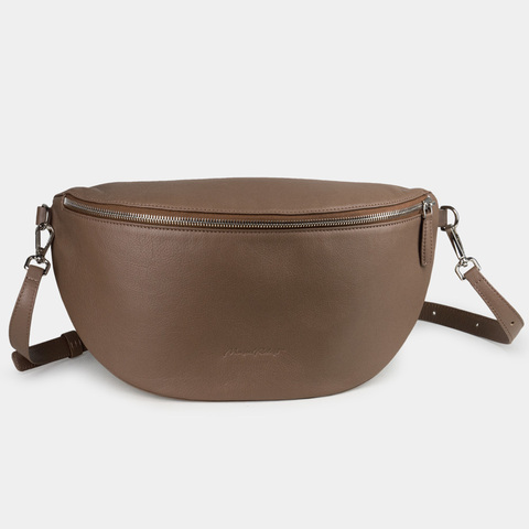 Сумка поясная Vilnius из кожи теленка, цвета кофе