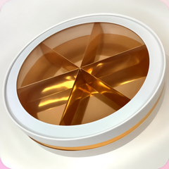 Круглая шляпная коробка под ягоды в шоколаде д.24.5 белый-золото