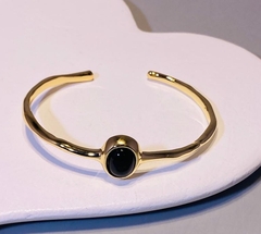 16137 - Браслет жесткий, тонкий с овальной вставкой