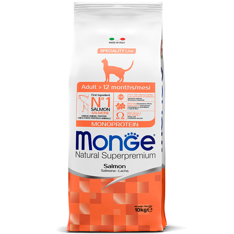 Сухой корм Monge Cat Speciality Line Monoprotein Adult для взрослых кошек, из лосося 10 кг