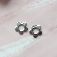 УЦЕНКА!!! Подвеска Цветок с фианитами 15 мм, родий, У100