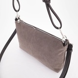 Сумка Саломея 1155 эко-замша серый шоколад