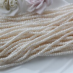 Жемчуг натуральный речной, рондель, 4,5-5 мм, 1 нить, Ж004