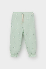 брюки  для девочки  КР 400796/пастельно-зеленый,милые цветочки к543