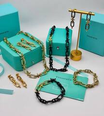 84524 - Колье массивное двухцветное чёрное с золотом, TITAN by Tiffany/FARRELL WILLIAMS