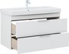 Aquanet 342095 Тумба с раковиной Ирис new 100 подвесная 2 ящ. цв. белый глянец (342095)