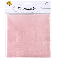 Салфетка Пастель розовая 33см 12шт