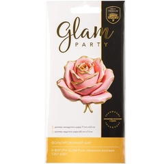 Шар К Фигура, Цветок, Роза объемная, Glam/Глам, Розовый, 29