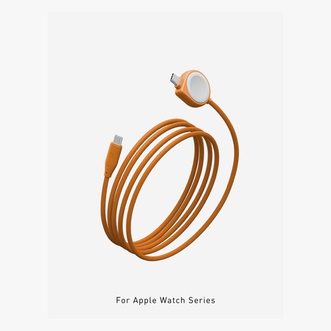 Кабель Energea Flow DUO WATCH, 2 в 1, USB-C to USB-C/Apple Watch, 60W 1.5M, Оранжевый | Orange