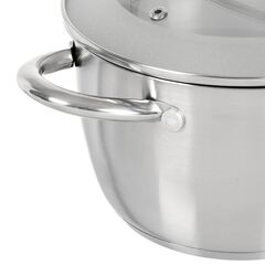 Кастрюля нерж, 2 л, с крыш, крышка стекло, Daniks, Перл, GS-01205-16, индукц