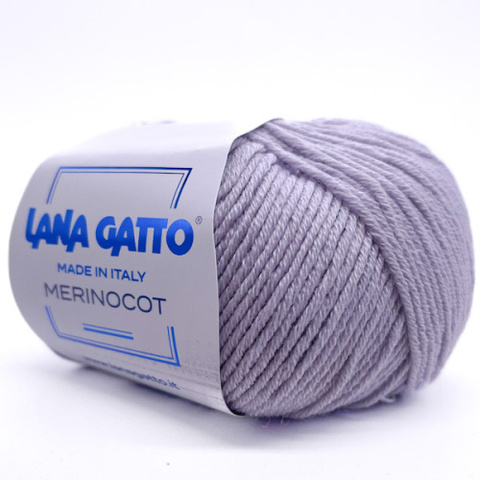 Пряжа Lana Gatto Merinocot 12504 серый жемчуг (уп.10 мотков)