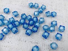 Бусины пришивные граненые акриловые, d 12 мм, голубой