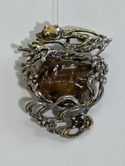 Цитрин (кулон из серебра)