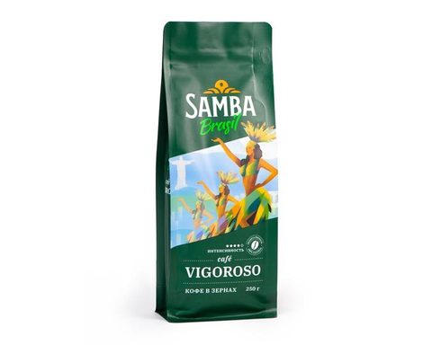 Кофе в зернах Samba Cafe Brasil Vigoroso, 250 г