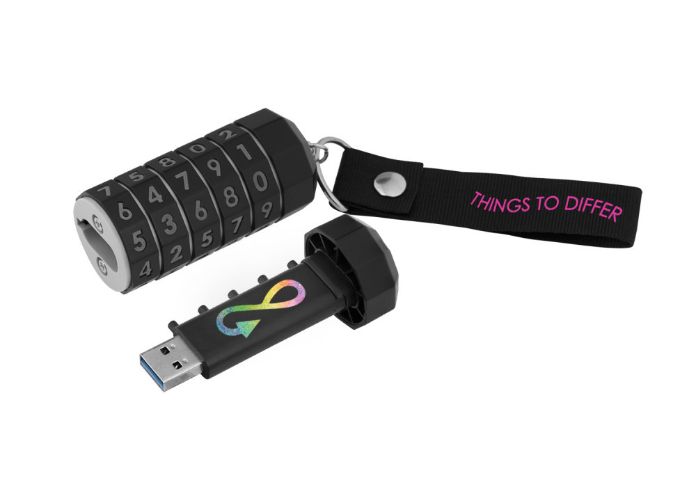 LokenToken dual USB flash drive, black