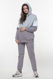 Утепленный спортивный костюм для беременных и кормящих 11955 серо-голубой