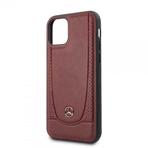 Кожаный чехол Mercedes-Benz ARM для iPhone 14 Pro (Красный)