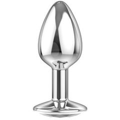 Анальная пробка Lola Toys Diamond Sparkle, Small, Серебро, Белый