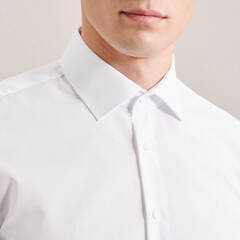 Сорочка мужская Seidensticker Slim Fit 01.666244-01 из поплина белая под запонки