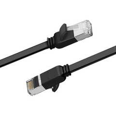 Кабель UGREEN NW101 (50185) Cat 6 U/UTP Pure Copper Ethernet Flat Cable 2м черный
