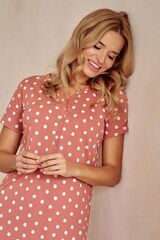Сорочка женская TARO 3129 IVY_Пыльная роза + белый