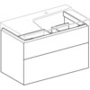 Шкафчик для раковины Geberit Xeno² с полкой, с двумя выдвижными ящиками: B=88см, H=53см, T=46.2см, Белый / Высокоглянцевое покрытие
