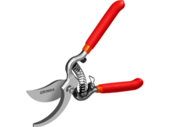 GRINDA G-3, 200 мм, высокоуглеродистая сталь, цельнокованый, покрытие ПВХ, плоскостной секатор (423103)