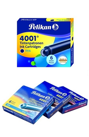 Картридж с чернилами Pelikan Ink 4001 GTP/6, International Short, Blue Black (301184)