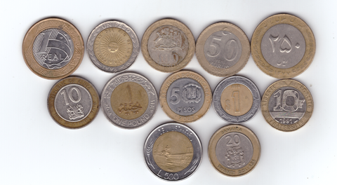 Набор биметаллических монет 12 шт