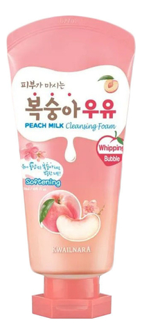 Welcos Kwailnara Peach Milk Cleansing Foam Пенка для лица с экстрактом персика