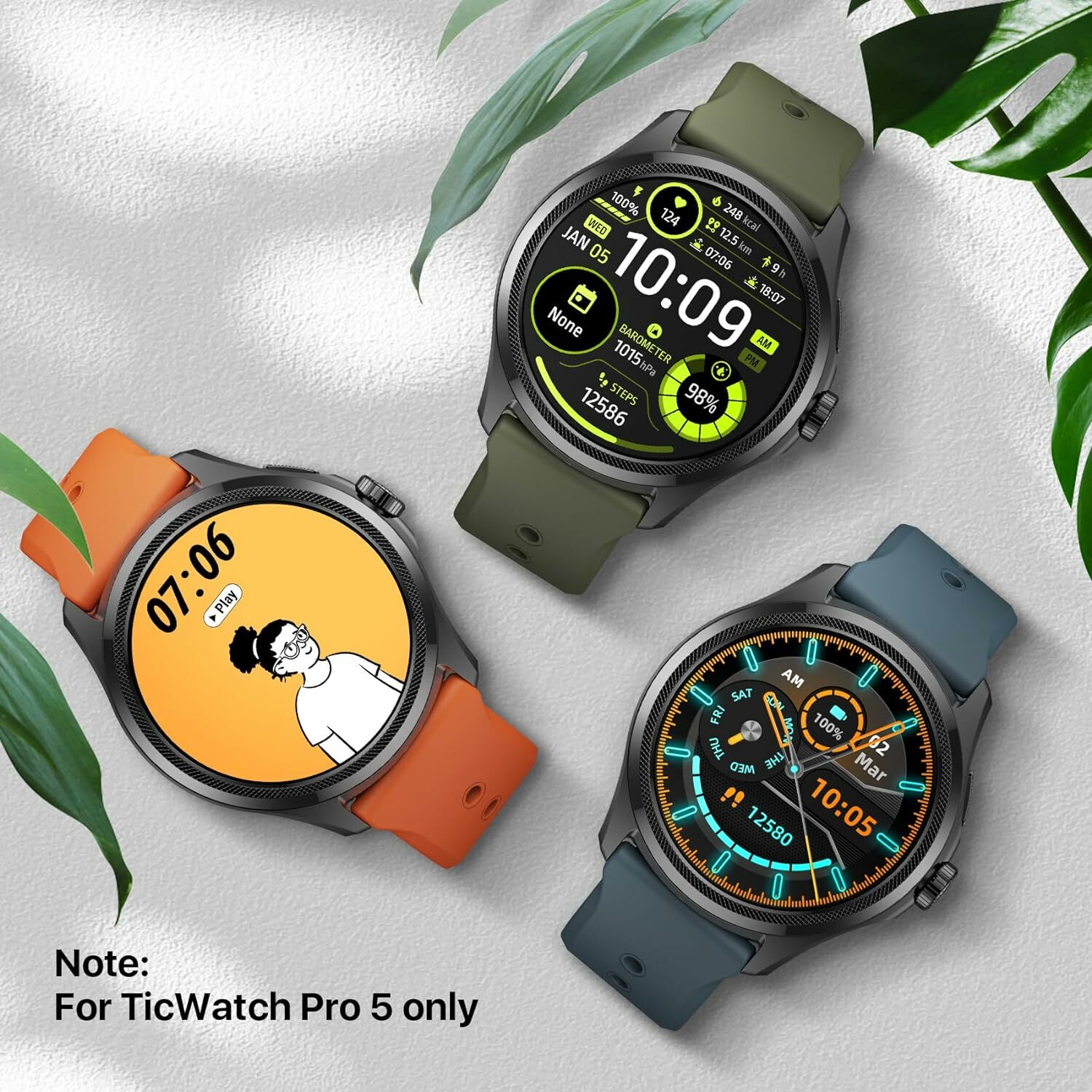 Ecosystem Mobvoi 24mm Silicone Watch Band for Ticwatch Pro 5 Orange