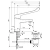 Ideal Standard BD218AA Смес. д/умывальника с удлиненной медицинской рукояткой, хром с металл.д/к CERAPLAN (311011)