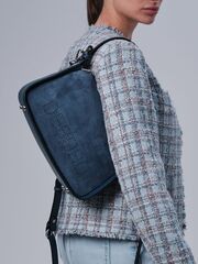 Сумка замшевая на плечо Deboro 30790 синяя волна