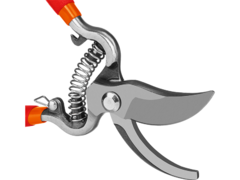 GRINDA G-3, 200 мм, высокоуглеродистая сталь, цельнокованый, покрытие ПВХ, плоскостной секатор (423103)