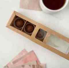 Коробка для 3 конфет Крафт, 130*50*33мм