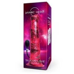 Малиновый фантазийный фаллоимитатор с имитацией эякуляции - 29 см. - 