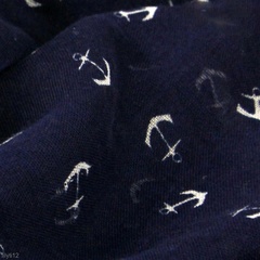 Купить Летний шарфик с маленькими якорями (синий) в Магазине тельняшек