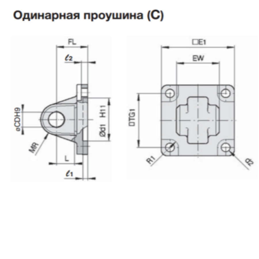 C5050  Одинарная задняя опора, сталь